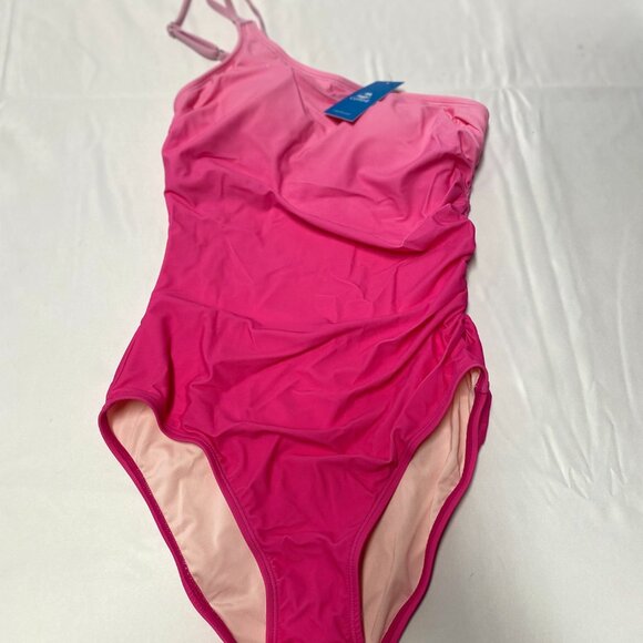 CUPSHE Women's One Piece Asymmetric Neck One Shoulder Ruched Swimsuit - Picture 6 of 6